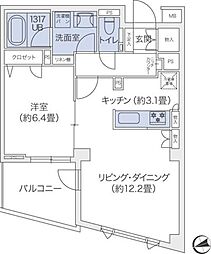 代官山BLESS鉢山 1LDKの間取図画像