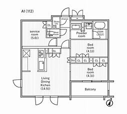 ニド桜丘 2SLDKの間取図画像