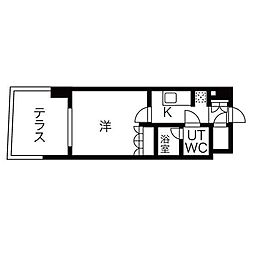 シーズンフラッツ高田馬場リバーサイドサウス 1Kの間取図画像