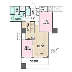 ザ・パークハウス西新宿タワー60 2LDKの間取図画像