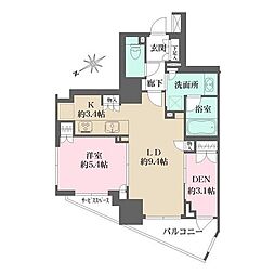 ザ・パークハウス小石川春日 1LDKの間取図画像