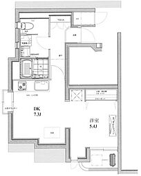ヴァン・ヴェール武蔵小山 1DKの間取図画像