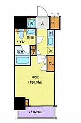 プレールドゥーク北品川 1Kの間取図画像