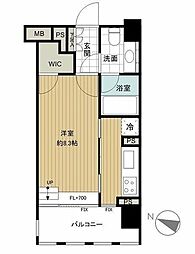 イクサージュ目黒 1Kの間取図画像