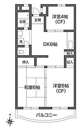 ファルム烏山 3DKの間取図画像