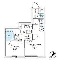 クレアテイフ学芸大学 1DKの間取図画像