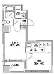 ジュイール東京八丁堀 1LDKの間取図画像