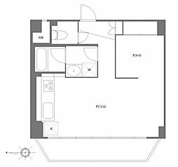 ラ・アトレ御苑内藤町グランガーデン 1LDKの間取図画像