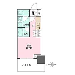 大崎ステーションレジデンス ワンルームの間取図画像