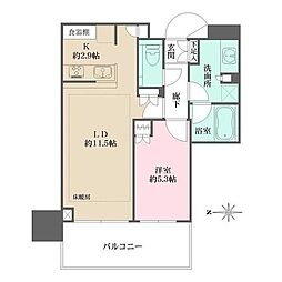 大崎ステーションレジデンス 1LDKの間取図画像