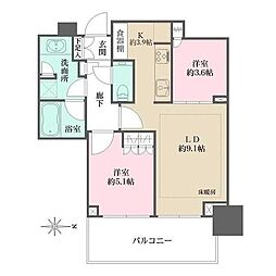 大崎ステーションレジデンス 2LDKの間取図画像