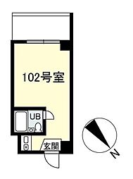 代官山テラス ワンルームの間取図画像