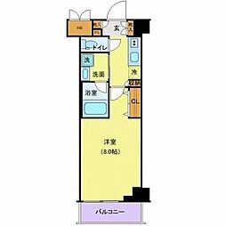 レクシード辰巳スカイガーデンテラス 1Kの間取図画像