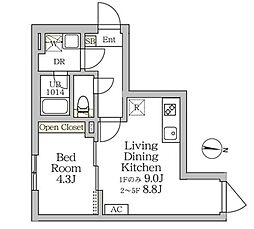 アグライア新宿西落合 1LDKの間取図画像