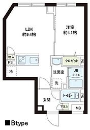 レピュア小石川レジデンス 1LDKの間取図画像