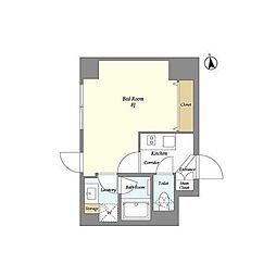 レクシード神楽坂 1Kの間取図画像