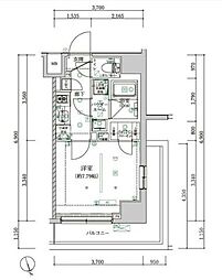 アルテシモサグラ 1Kの間取図画像