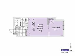 エクサム新中野2 1LDKの間取図画像