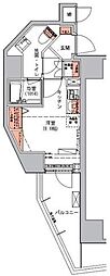 ハーモニーレジデンス三田 ワンルームの間取図画像