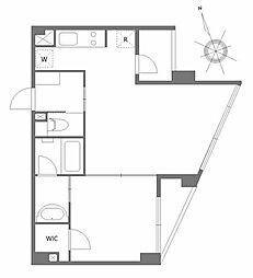 ベルジューレ高輪 1LDKの間取図画像
