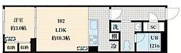 フレア島津山 1LDKの間取図画像