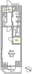 アジールコート三宿テラス 1Kの間取図画像
