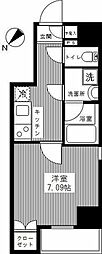 スカイコートパレス八丁堀 1Kの間取図画像