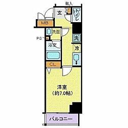 グランヴァン赤坂 1Kの間取図画像