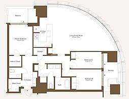 麻布台ヒルズ レジデンスB 3LDKの間取図画像