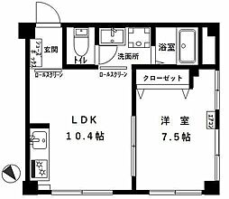 戸山コーポ 1LDKの間取図画像