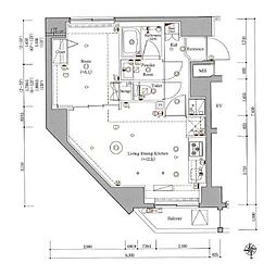 ジェノヴィア新御徒町スカイガーデン 1LDKの間取図画像