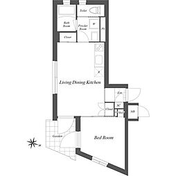 ASTILE西新宿 1LDKの間取図画像