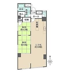 目白が丘マンション 2LDKの間取図画像