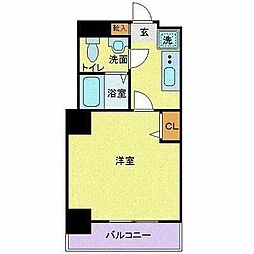 長岡メゾンドビラ勝どき 1Kの間取図画像