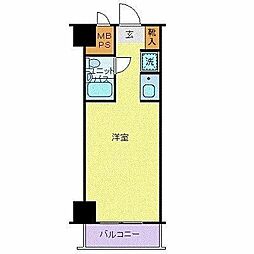 ルイシャトレ恵比寿 ワンルームの間取図画像