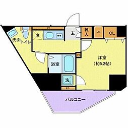 ジェノヴィア渋谷笹塚スカイガーデン 1Kの間取図画像
