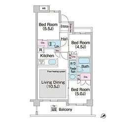 COMFORIA上池台 3LDKの間取図画像