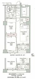レジディアタワー上池袋タワーサイド 2LDKの間取図画像