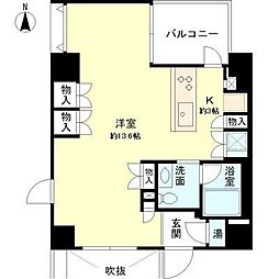 ベルメゾンシバ ワンルームの間取図画像