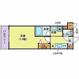 ハーモニーレジデンス品川高輪 1Kの間取図画像