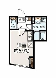 目黒エッジ ワンルームの間取図画像