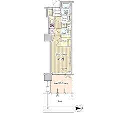 パークアクシス池田山 1Kの間取図画像