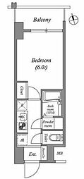 ディームス品川南大井 1Kの間取図画像