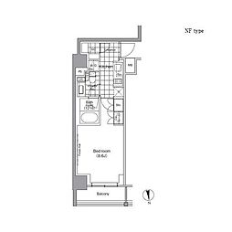 パークハビオ門前仲町 1Kの間取図画像