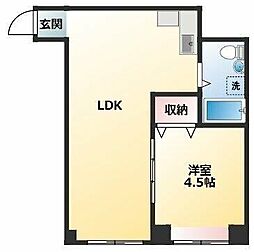 駒形武蔵野マンション 1LDKの間取図画像