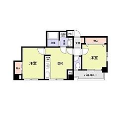 ミラベル関谷 2DKの間取図画像