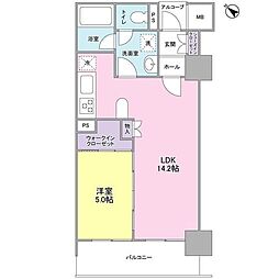 LaSante五反田 1LDKの間取図画像