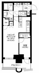 パークタワー勝どきミッド 1LDKの間取図画像