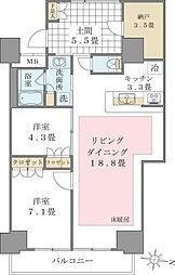 Brilliaist東雲キャナルコート 2LDKの間取図画像