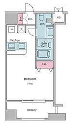 ピアネッタ汐留 ワンルームの間取図画像
